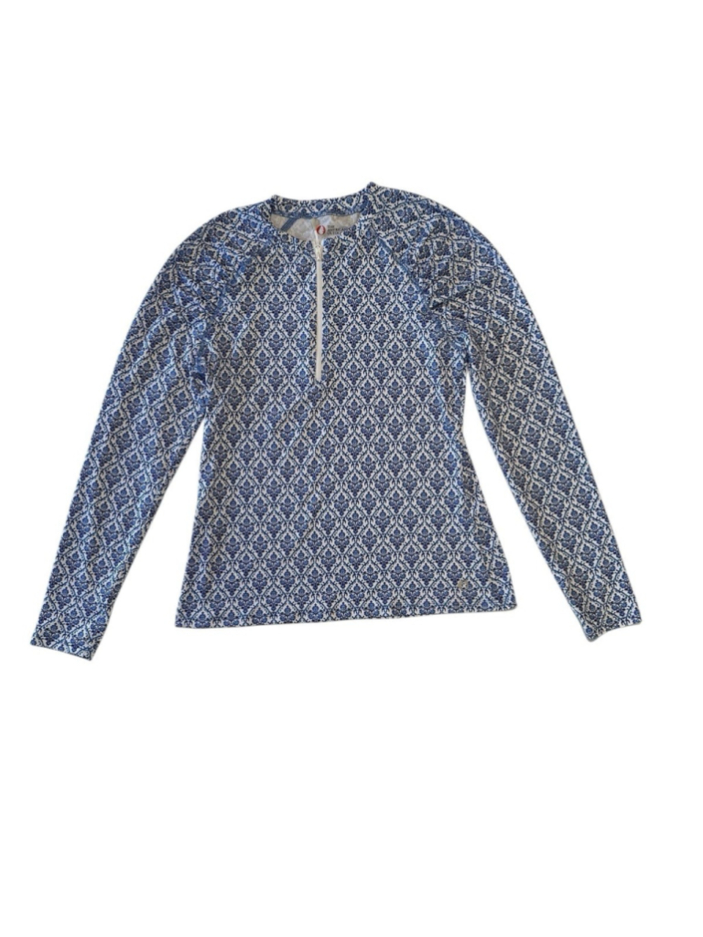 The American Outdoorman For Women Activewear Top 1/4 Zip Womens M Blue & White - Picture 11 of 11
